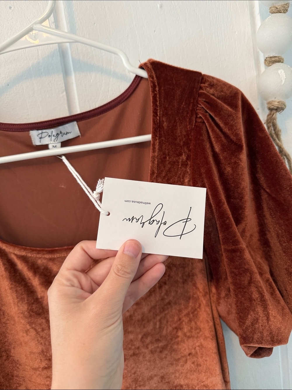 NWT Velvet Puff-Sleeve Midi Dress - Picture 4 of 4